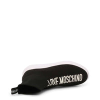 Trendy Love Moschino Logo High Top Sock Sneakers in Black - SAKLIC