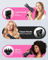 Wavytalk Professional Hair Dryer with Diffuser, 1875W Blow Dryer Ionic Hair Dryer for Women with Constant Temperature, Hair Dryer with Ceramic Technology Fasting Drying Light and Quiet, Black - SAKLIC