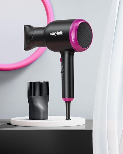 Wavytalk Professional Hair Dryer with Diffuser, 1875W Blow Dryer Ionic Hair Dryer for Women with Constant Temperature, Hair Dryer with Ceramic Technology Fasting Drying Light and Quiet, Black - SAKLIC