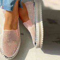 Wearing thick soled lazy casual rhinestones, Korean version versatile student shoe trend - SAKLIC