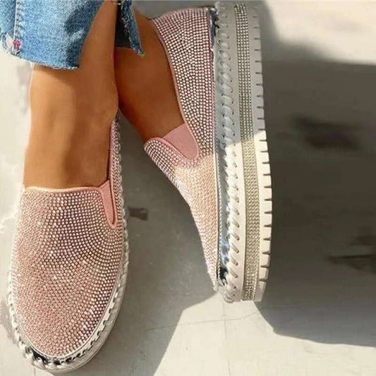 Wearing thick soled lazy casual rhinestones, Korean version versatile student shoe trend - SAKLIC