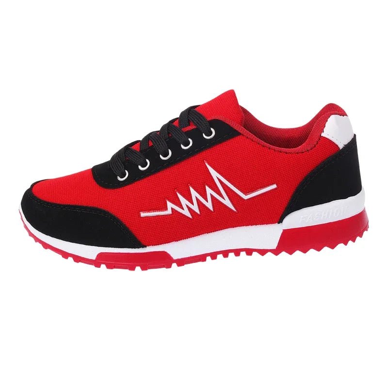 Wedge Shoes Woman New Mesh Women Shoes Luxury Designers Lace - Up Red Black Women Sneakers Casual Chaussures Femme Basket Femme - SAKLIC