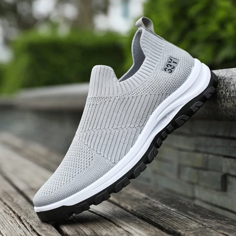 Wholesale factory supply breathable mens sneakers loafers mesh light running jogging shoes men's gym sports sock shoes - SAKLIC