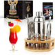 Wholesale Stainless Steel Cocktail Kit Barware 750ml Bartending Tools Shaker Stirrer Jigger Set With Wooden Holder Barware - SAKLIC