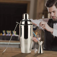 Wholesale Stainless Steel Cocktail Kit Barware 750ml Bartending Tools Shaker Stirrer Jigger Set With Wooden Holder Barware - SAKLIC