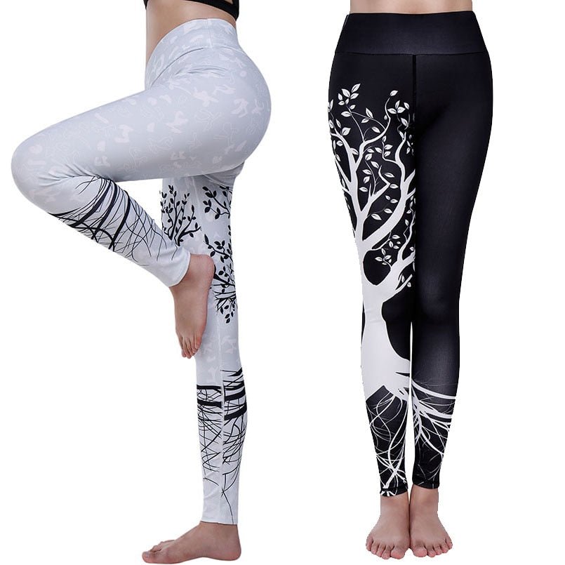 Women Sexy Yoga Pants Trees Printed Dry Fit Sport Pants Elastic Fitness Gym Pants Running Tight Sport Leggings Female Trousers - SAKLIC