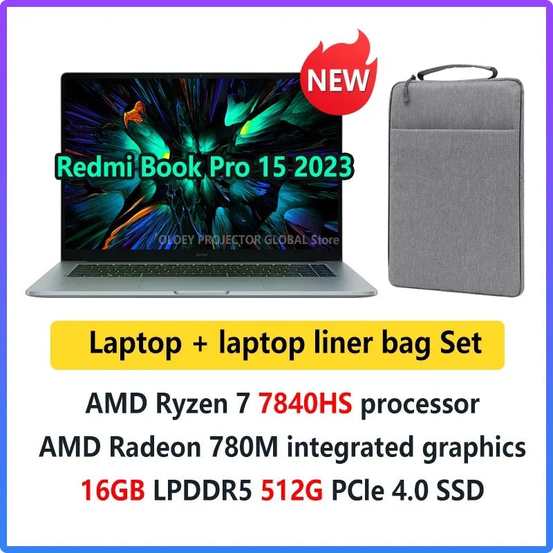 Xiaomi RedmiBook Laptop Pro15 2023 Ryzen R7 - 7840HS/R5 7640HS AMD Radeon 780M/760M 16G RAM 512G/1T SSD 15.6" 3.2K 120Hz Notebook - SAKLIC