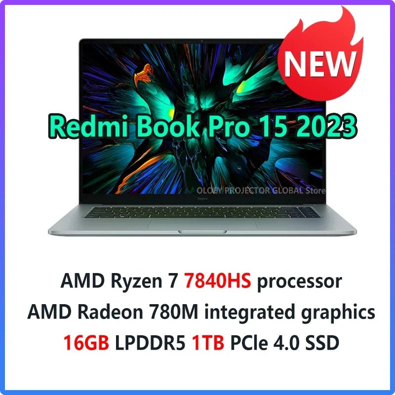 Xiaomi RedmiBook Laptop Pro15 2023 Ryzen R7 - 7840HS/R5 7640HS AMD Radeon 780M/760M 16G RAM 512G/1T SSD 15.6" 3.2K 120Hz Notebook - SAKLIC