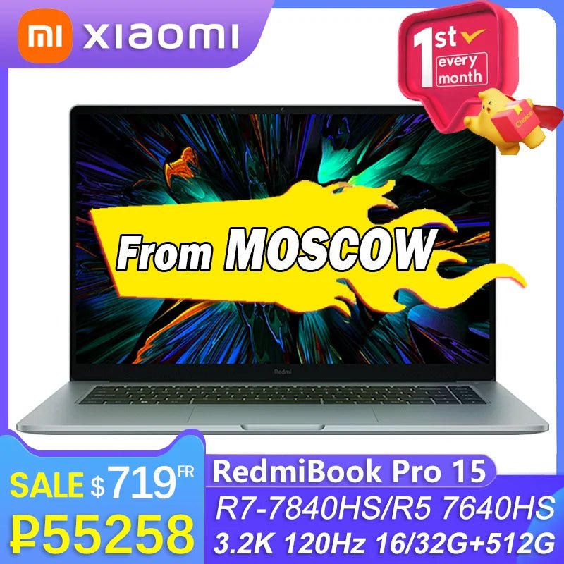 Xiaomi RedmiBook Laptop Pro15 2023 Ryzen R7 - 7840HS/R5 7640HS AMD Radeon 780M/760M 16G RAM 512G/1T SSD 15.6" 3.2K 120Hz Notebook - SAKLIC