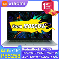 Xiaomi RedmiBook Laptop Pro15 2023 Ryzen R7 - 7840HS/R5 7640HS AMD Radeon 780M/760M 16G RAM 512G/1T SSD 15.6" 3.2K 120Hz Notebook - SAKLIC