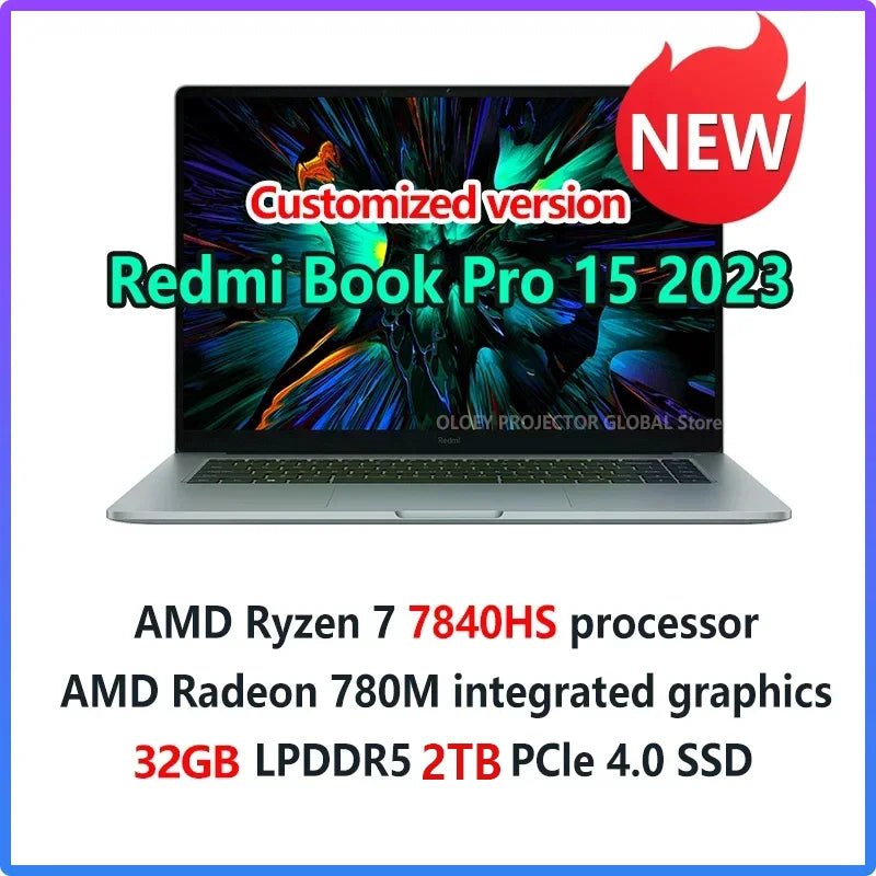 Xiaomi RedmiBook Laptop Pro15 2023 Ryzen R7 - 7840HS/R5 7640HS AMD Radeon 780M/760M 16G RAM 512G/1T SSD 15.6" 3.2K 120Hz Notebook - SAKLIC